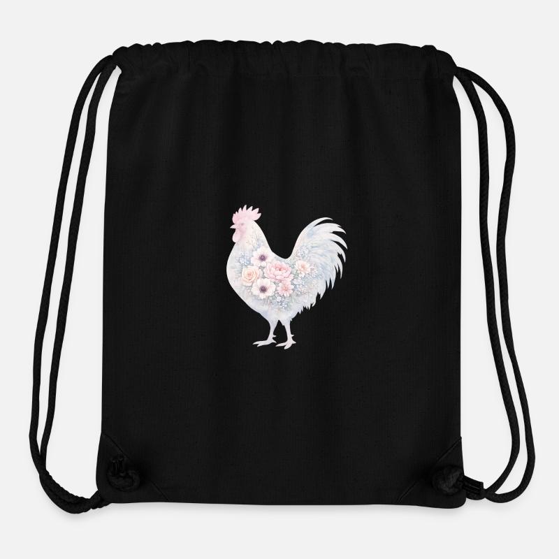 Hahn Blumen Aquarell - Stanley/Stella recycelter Gym Bag - Schwarz