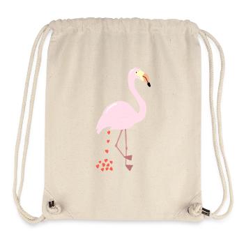 Flamingo - Lustiges Herz Poo Shirt - Stanley/Stella recycelter Gym Bag - Naturweiß - Vorne