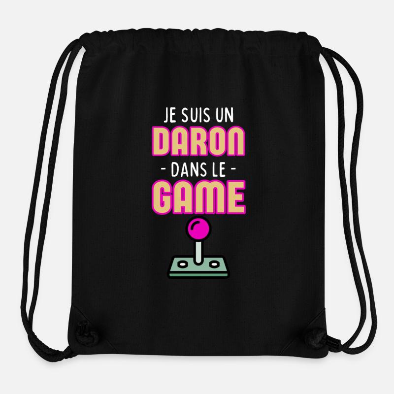 Je suis un Daron Dans dans le Game - Humour Papa - Sac à cordon recyclé Stanley/Stella - noir