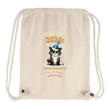 Silvester Vorsätze 2024 Katze Siehe 2023 Lustig - Stanley/Stella recycelter Gym Bag - Naturweiß - Vorne