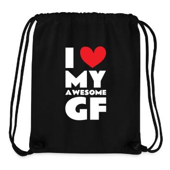 Paare Liebe Herz Freund Geschenkidee Beziehung - Stanley/Stella recycelter Gym Bag - Schwarz - Vorne
