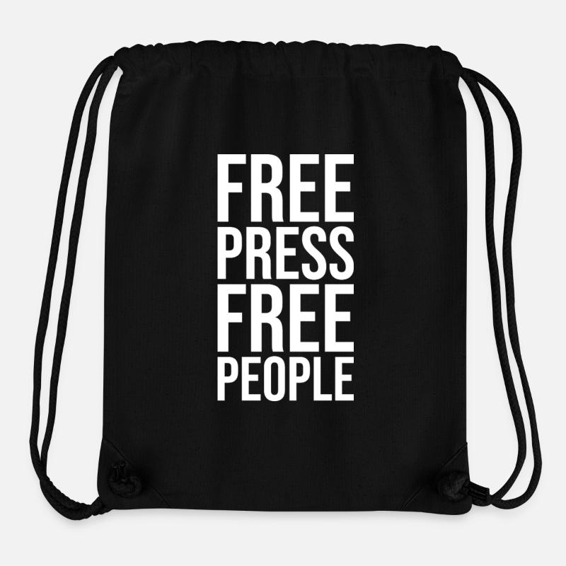 Libres de presse, libres de peuple - Sac à cordon recyclé Stanley/Stella - noir