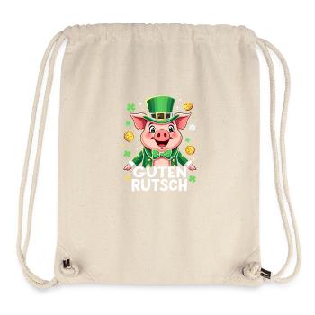Guten Rutsch Silvester Neujahr Glücksschwein - Stanley/Stella recycelter Gym Bag - Naturweiß - Vorne