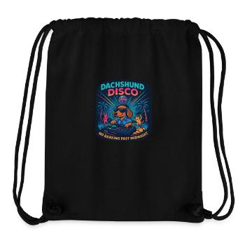 Dachshund Disco – Kein Bellen nachts - Stanley/Stella recycelter Gym Bag - Schwarz - Vorne