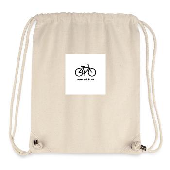 Immer auf Achse, Bike Vibes Shirt, Cycling Tee, - Stanley/Stella recycelter Gym Bag - Naturweiß - Vorne
