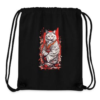 Japanese Kimono Cat Ukiyo-E Style - Stanley/Stella Recycled Gym Bag - black - Front