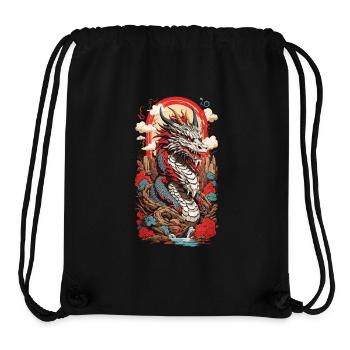Ukiyo-E Drache Retro Japan Streetwear Design - Stanley/Stella recycelter Gym Bag - Schwarz - Vorne