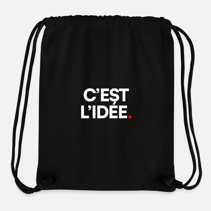 C’EST L’IDÉE | Expression humour minimaliste - Sac à cordon recyclé Stanley/Stella - noir