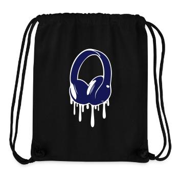 Kopfhörer liquid blau flüssig Musik Headphones - Stanley/Stella recycelter Gym Bag - Schwarz - Vorne