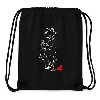 CAT CHEVEUX LONGS - Sac à cordon recyclé Stanley/Stella - noir - Devant