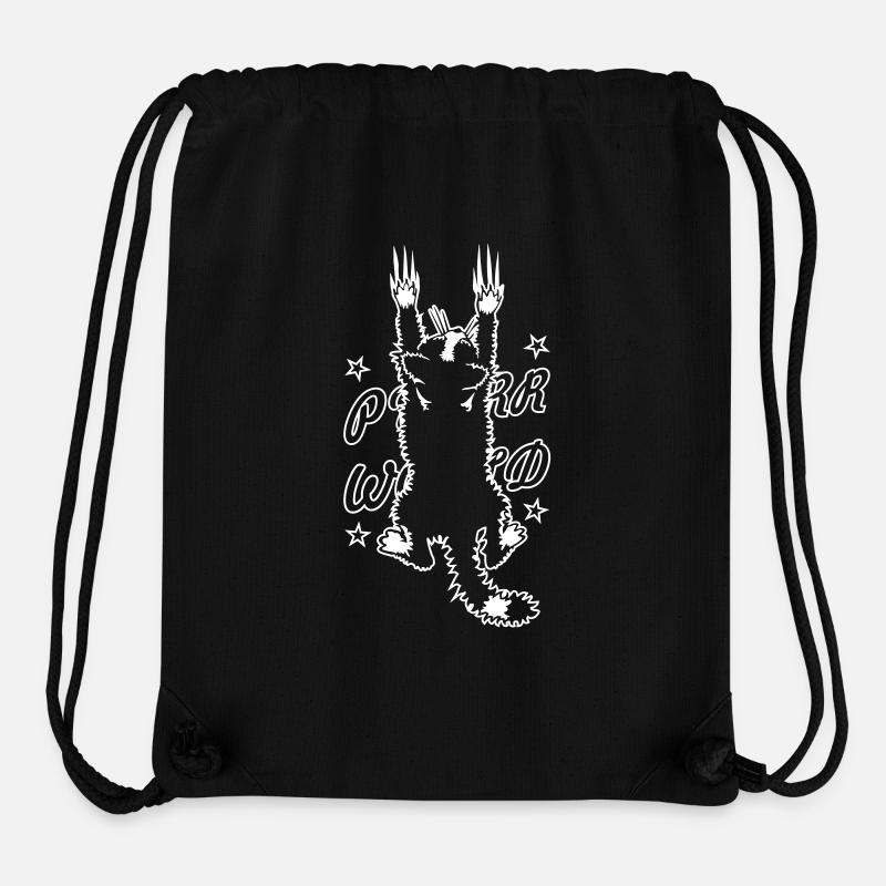 Climbing_Cat_DarkBackground - Sac à cordon recyclé Stanley/Stella - noir