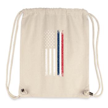 Drapeau en difficulté : Ligne bleue-rouge - Sac à cordon recyclé Stanley/Stella - blanc naturel - Devant