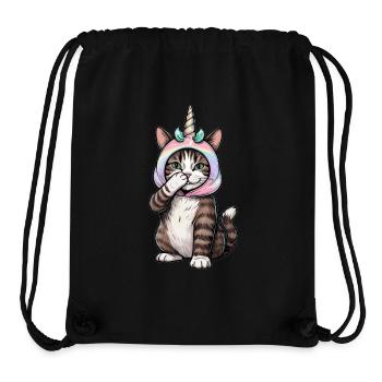 Einhorn Katze - Stanley/Stella recycelter Gym Bag - Schwarz - Vorne