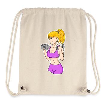 Fitness Frau Hanteln - Stanley/Stella recycelter Gym Bag - Naturweiß - Vorne