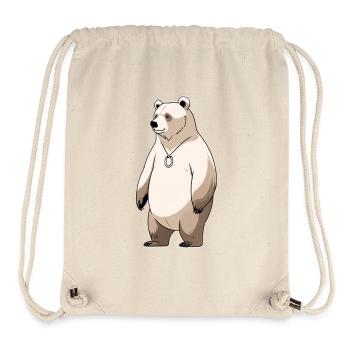 Polarbär Cartoon Halskette - Stanley/Stella recycelter Gym Bag - Naturweiß - Vorne