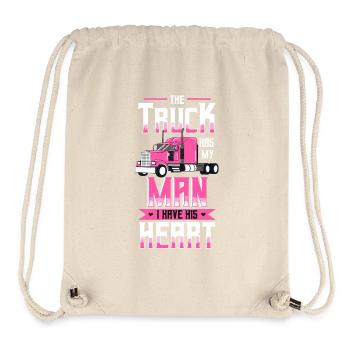 Pink Truck Heart Love Grafik - Stanley/Stella recycelter Gym Bag - Naturweiß - Vorne