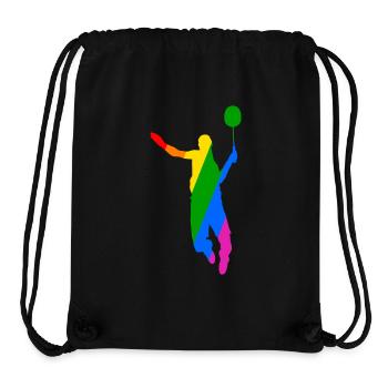 Regenbogen Badminton Tennis Design - Stanley/Stella recycelter Gym Bag - Schwarz - Vorne