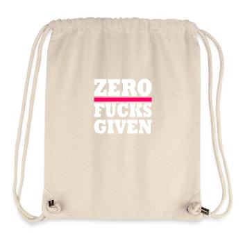 Zero fucks given - Sac à cordon recyclé Stanley/Stella - blanc naturel - Devant
