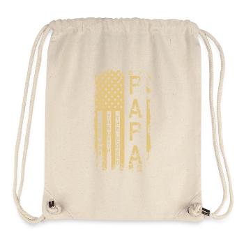 Typographie du drapeau américain grungy - Sac à cordon recyclé Stanley/Stella - blanc naturel - Devant