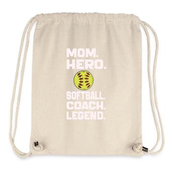 Mom Hero Softball Coach Legend Funny Softball Mom - Stanley/Stella Recycled Gym Bag - natural - Front