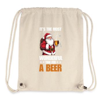Noël, le meilleur moment pour la bière Xmax Santa - Sac à cordon recyclé Stanley/Stella - blanc naturel - Devant