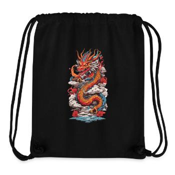 Retro Asiatischer Mystik Drachen Japan Design - Stanley/Stella recycelter Gym Bag - Schwarz - Vorne