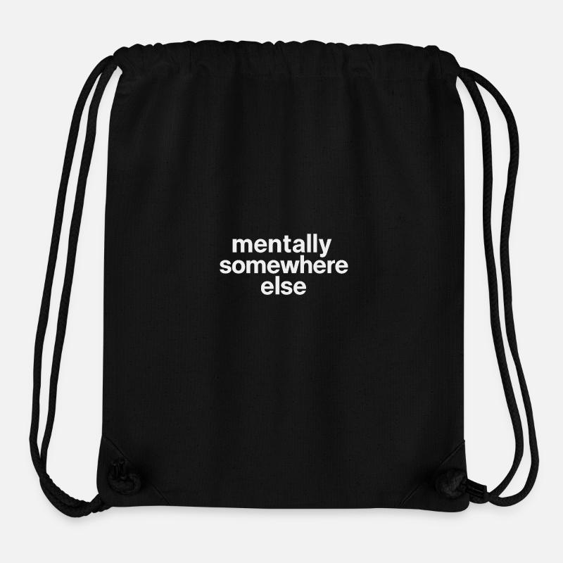 mentalement ailleurs - Sac à cordon recyclé Stanley/Stella - noir