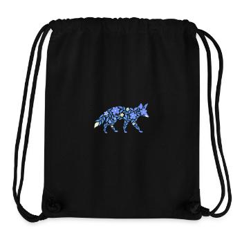 Floral nordique - Renard bleu vif - Sac à cordon recyclé Stanley/Stella - noir - Devant