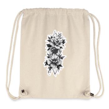 Bouquet de fleurs en forme tribale et tatouage - Sac à cordon recyclé Stanley/Stella - blanc naturel - Devant