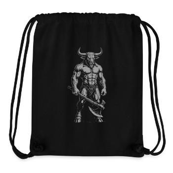 Mythischer Minotaurus-Krieger Illustration - Stanley/Stella recycelter Gym Bag - Schwarz - Vorne