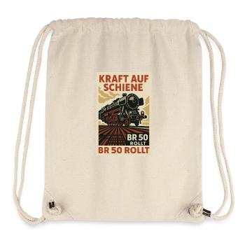 BR 50 Dampflok Kraft auf Schiene Rollt - Stanley/Stella recycelter Gym Bag - Naturweiß - Vorne