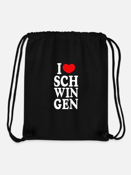 I love Schwingen - Stanley/Stella recycelter Gym Bag - Schwarz