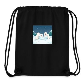 Spielende Eisbären bauen ein Iglu - Winter cartoon - Stanley/Stella recycelter Gym Bag - Schwarz - Vorne