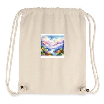 Colorful Mountain Watercolor Painting - Stanley/Stella Recycled Gym Bag - natural - Front