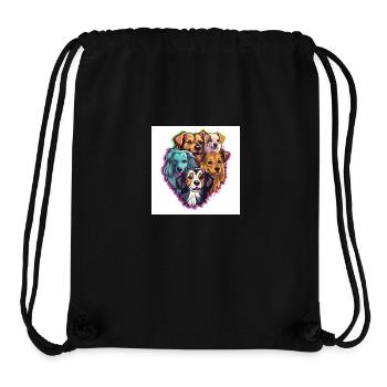 5 liebenswerte Hunde - Stanley/Stella recycelter Gym Bag - Schwarz - Vorne