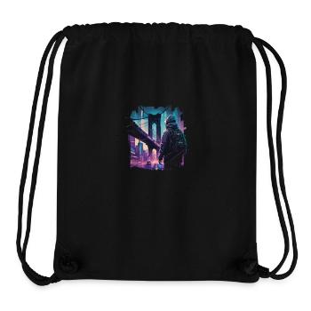 Brooklyn Bridge Cyberpunk - Stanley/Stella recycelter Gym Bag - Schwarz - Vorne