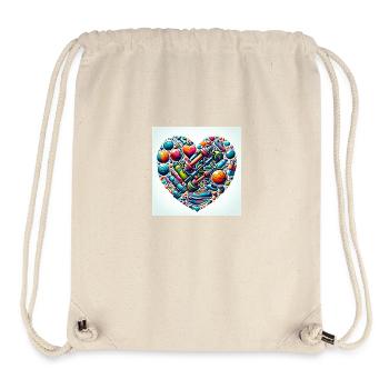 Au cœur de la forme physique - Sac à cordon recyclé Stanley/Stella - blanc naturel - Devant