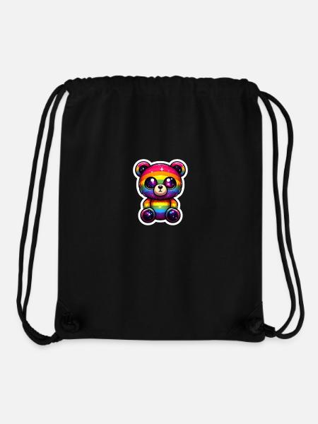 Rainbow teddy bear LGBT - Stanley/Stella Recycled Gym Bag - black