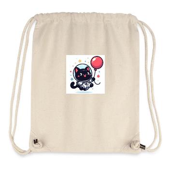 Süsse Weltraumkatze im Raumanzug mit einem Ballon - Stanley/Stella recycelter Gym Bag - Naturweiß - Vorne