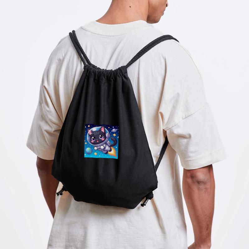 Cute space cat with jetpack in space Stanley/Stella Recycled Gym Bag
