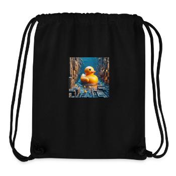 Yellow Bath Duck in Risograph Hyperrealism City - Stanley/Stella Recycled Gym Bag - black - Front