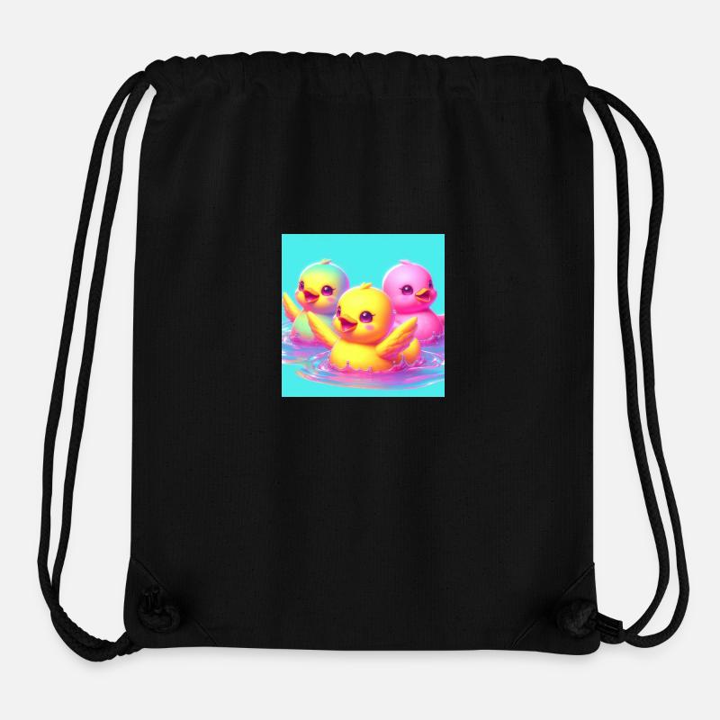 Rubber ducks in 3D hyperrealism and pastel - Stanley/Stella Recycled Gym Bag - black