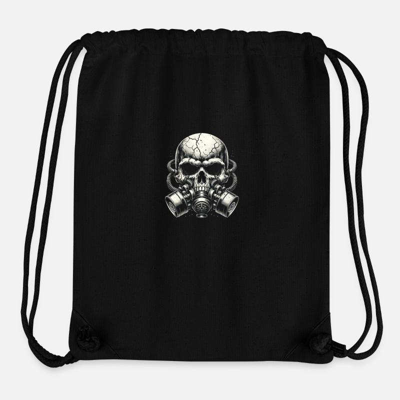 Crâne fissuré avec deux filtres - Sac à cordon recyclé Stanley/Stella - noir