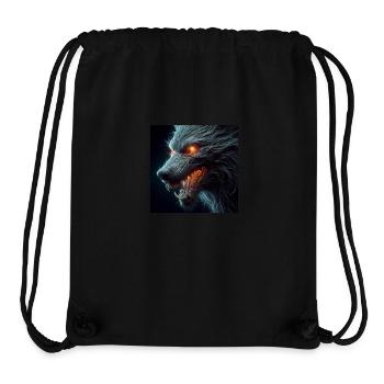 Loup Effrayant Dangereux Hyperréalisme 3D - Sac à cordon recyclé Stanley/Stella - noir - Devant