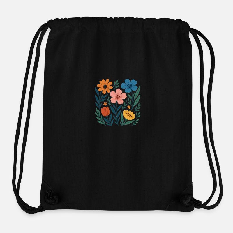 Blumen - Stanley/Stella recycelter Gym Bag - Schwarz