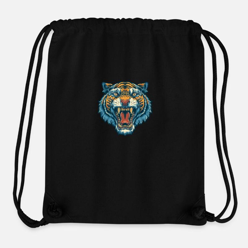 Brüllender Tiger – Wildes Power-Design. - Stanley/Stella recycelter Gym Bag - Schwarz