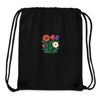 Exotic Bloom 2025 – Mix floral flat design  - Sac à cordon recyclé Stanley/Stella - noir - Devant