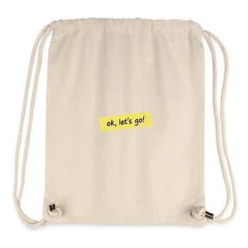 Ok, allons-y ! Conception du ruban jaune - Sac à cordon recyclé Stanley/Stella - blanc naturel - Devant