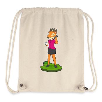 Deer Secretary Téléphone portable - Sac à cordon recyclé Stanley/Stella - blanc naturel - Devant