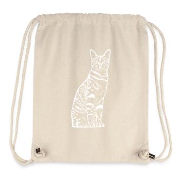 Katze weiß Silhouette Geschenk Katzenliebhaber - Stanley/Stella recycelter Gym Bag - Naturweiß - Vorne
